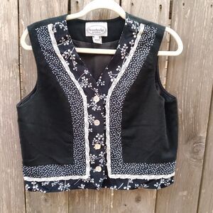 Stonebridge petites size PM vest linen cotton blend black white